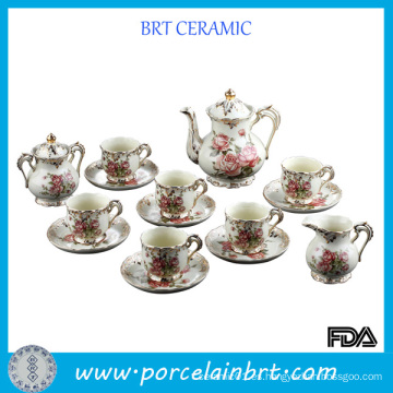 Moda elegante rosa patrón de cerámica de té conjunto de la Copa